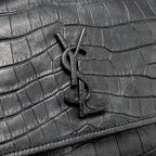 Saint Laurent/YSL Medium Niki Bag Crocodile-Embossed Calfskin SO Black