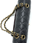 CHANEL SMALL CLASSIC DOUBLE FLAP BAG CAVIAR BLACK GHW (MICROCHIP)