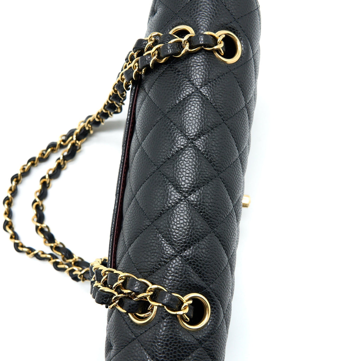 CHANEL SMALL CLASSIC DOUBLE FLAP BAG CAVIAR BLACK GHW (MICROCHIP)