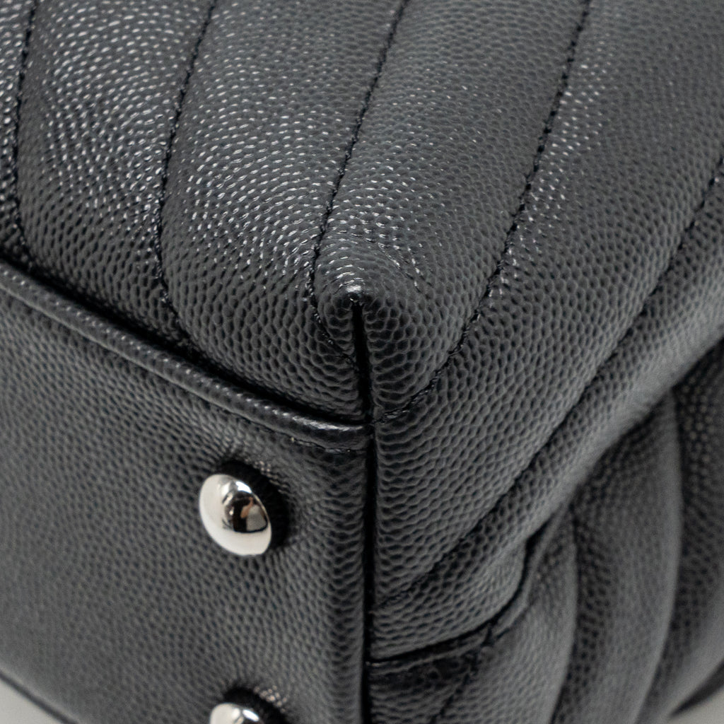 CHANEL SMALL COCO HANDLE CHEVRON CAVIAR BLACK SHW