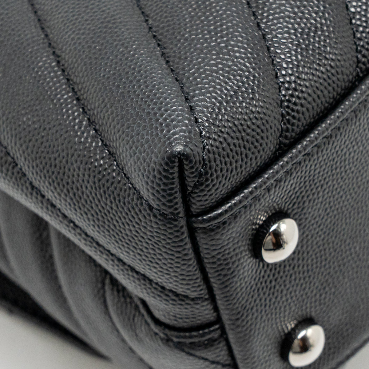 CHANEL SMALL COCO HANDLE CHEVRON CAVIAR BLACK SHW
