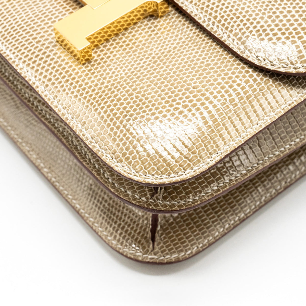 Hermes Mini Constance Lizard Niloticus Ficelle GHW