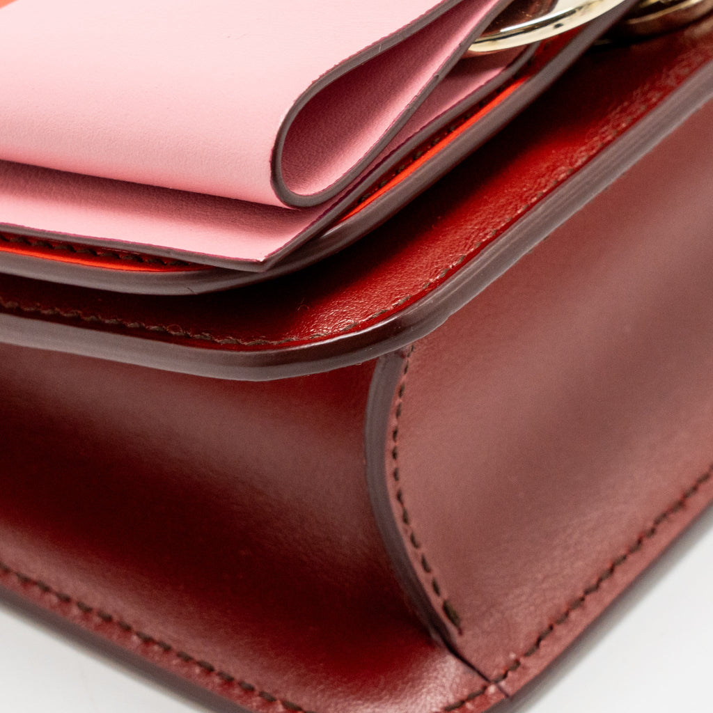 Salvatore Ferragamo Vara Bow Bag Red/Pink and Oversize Gancini Wallet Black Calfskin GHW (Sell in Set)
