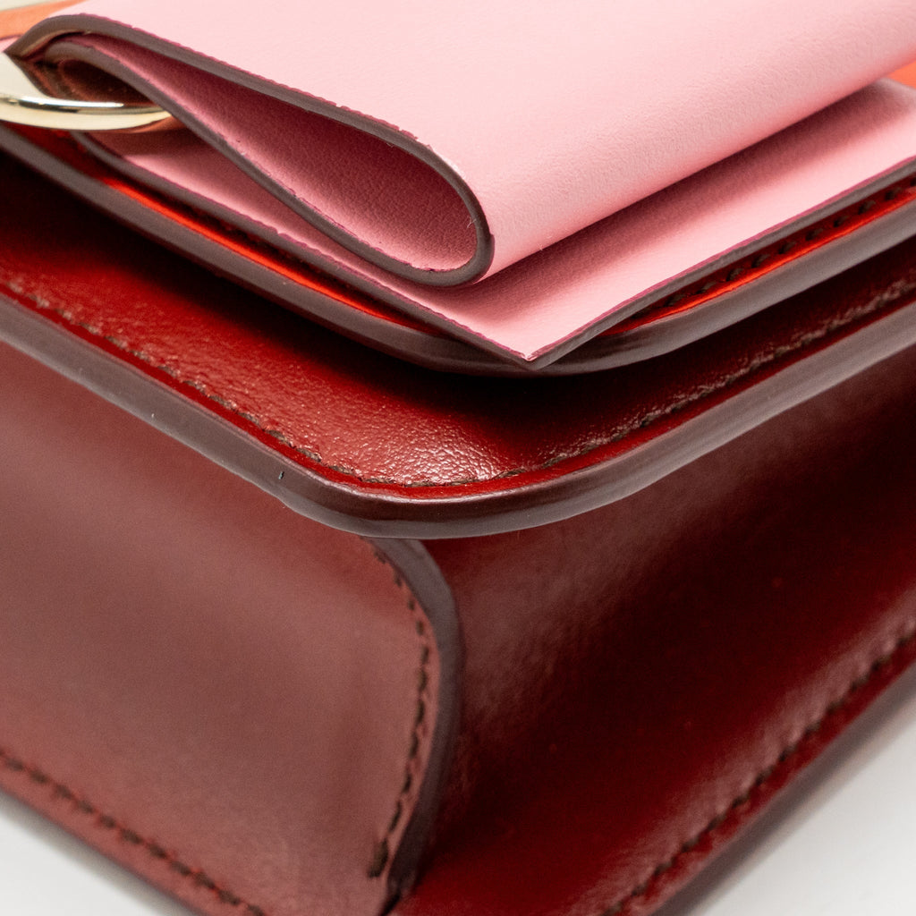 Salvatore Ferragamo Vara Bow Bag Red/Pink and Oversize Gancini Wallet Black Calfskin GHW (Sell in Set)