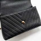 CHANEL MEDIUM CHEVRON COCO HANDLE CAVIAR BLACK GHW