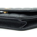 CHANEL CLASSIC WALLET ON CHAIN CAVIAR BLACK GHW
