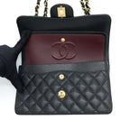 CHANEL SMALL CLASSIC DOUBLE FLAP BAG CAVIAR BLACK GHW (MICROCHIP)
