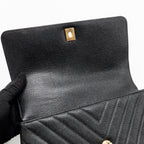 CHANEL MEDIUM CHEVRON COCO HANDLE CAVIAR BLACK GHW