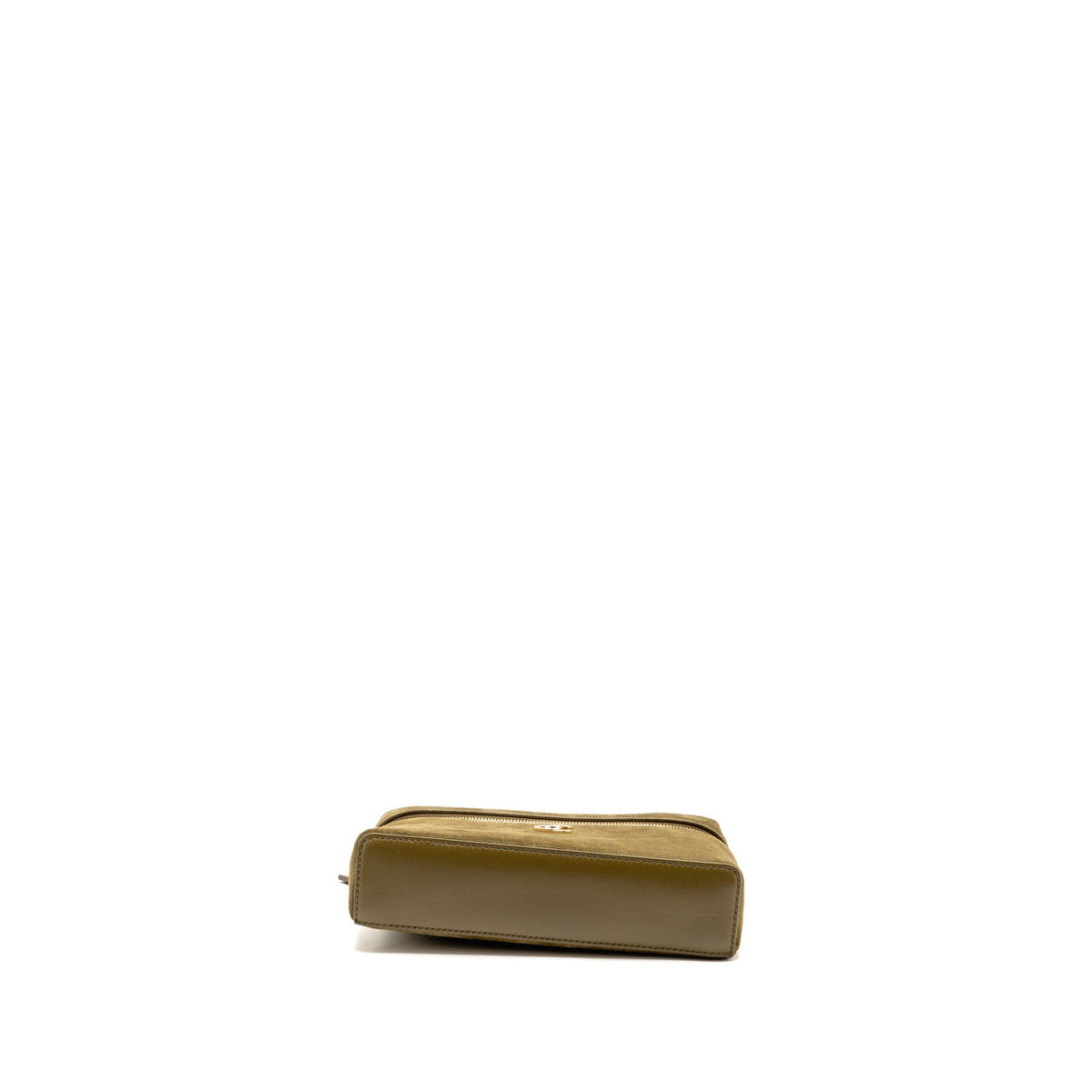 Chanel Vanity with Chain Suede Calfskin Dark Khaki GHW (Microchip)