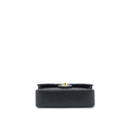CHANEL 22C CAVIAR SMALL CLASSIC DOUBLE FLAP BAG BLACK GHW