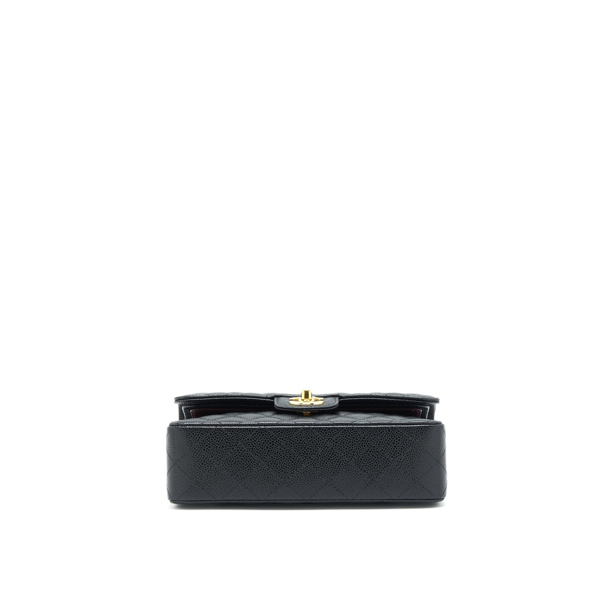 CHANEL 22C CAVIAR SMALL CLASSIC DOUBLE FLAP BAG BLACK GHW