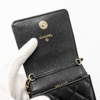 CHANEL CLASSIC PHONE CLUTCH WITH POUCH ON CHAIN CAVIAR BLACK LGHW