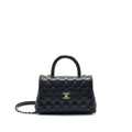 CHANEL SMALL COCO HANDLE 24CM CAVIAR BLACK LGHW EMBOSSED HANDLE (MICROCHIP)
