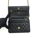 CHANEL CLASSIC WALLET ON CHAIN CAVIAR BLACK GHW