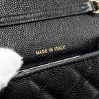 CHANEL CLASSIC PHONE CLUTCH WITH POUCH ON CHAIN CAVIAR BLACK LGHW