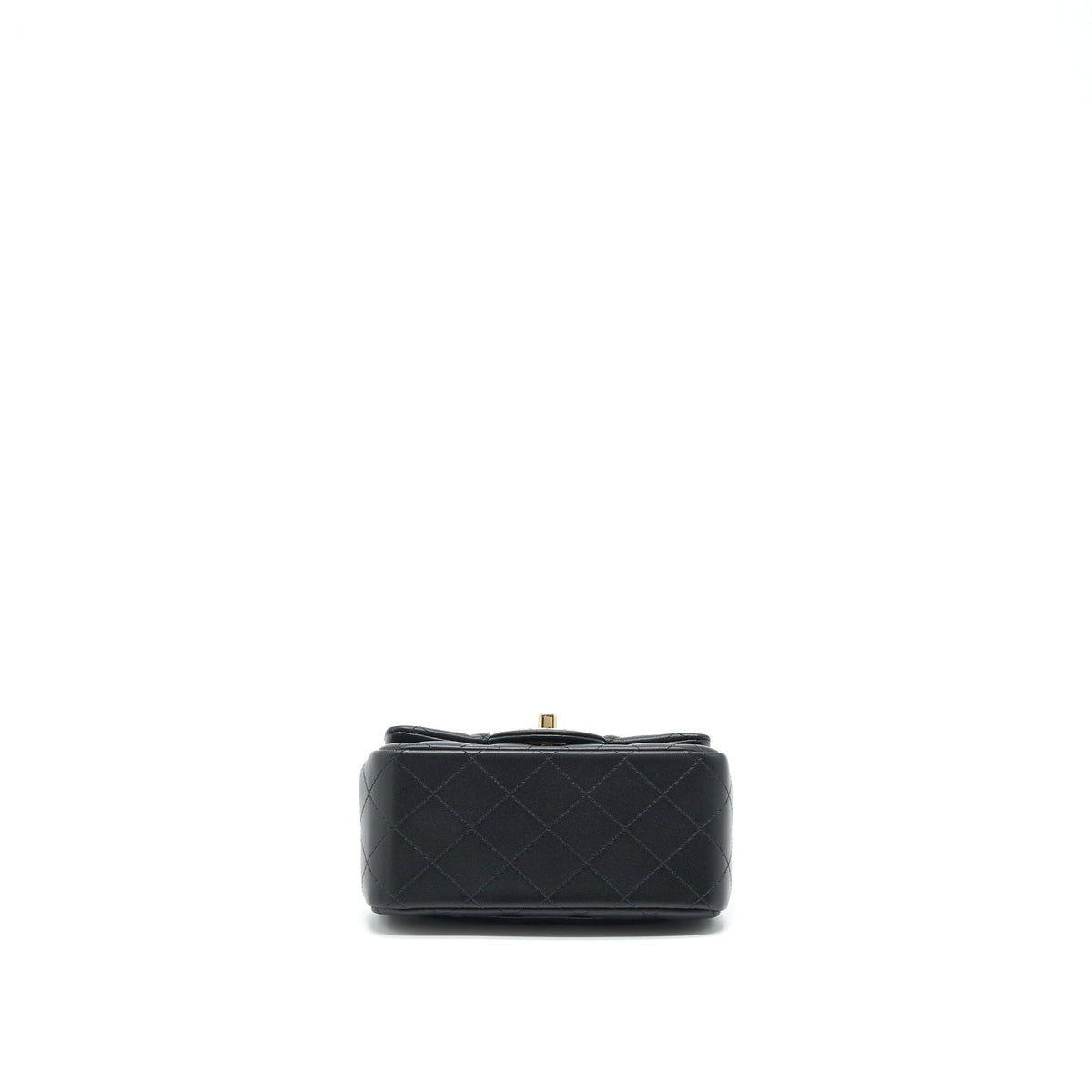 CHANEL MINI SQUARE FLAP BAG LAMBSKIN BLACK LGHW (MICROCHIP)
