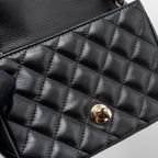 CHANEL CLASSIC MINI SQUARE FLAP BAG LAMBSKIN BLACK LGHW