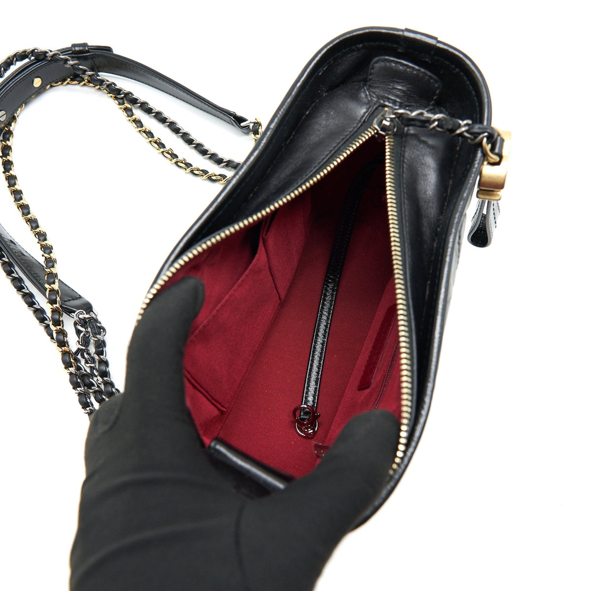CHANEL SMALL GABRIELLE HOBO BAG BLACK SERIAL 26