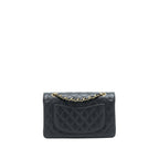 CHANEL SMALL CLASSIC DOUBLE FLAP CAVIAR BLACK GHW (MICROCHIP)