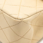 Chanel Vintage Medium Classic Double Flap Bag Lambskin Beige GHW
