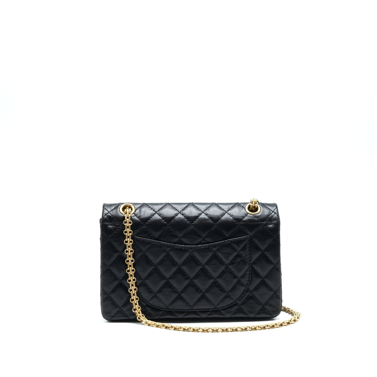CHANEL SMALL REISSUE 2.55 FLAP BAG BLACK BRUSHED GHW