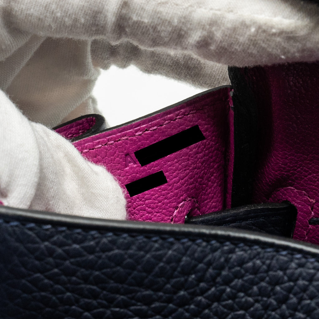 Hermes Birkin 30 Clemence Blue Nuit/ Rose Pourpre SHW