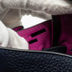 Hermes Birkin 30 Clemence Blue Nuit/ Rose Pourpre SHW