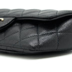 CHANEL GLASSES CASE WITH CHAIN CAVIAR BLACK LGHW