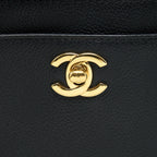CHANEL CERF TOTE BAG GRAINED CALFSKIN BLACK GHW