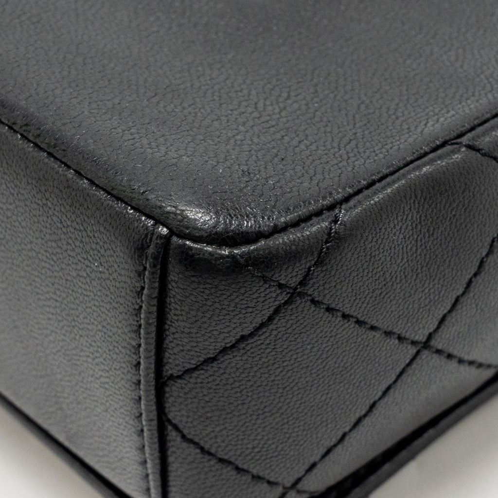 Chanel Mademoiselle Enamel Flap Bag Shiny Sheepskin Black GHW