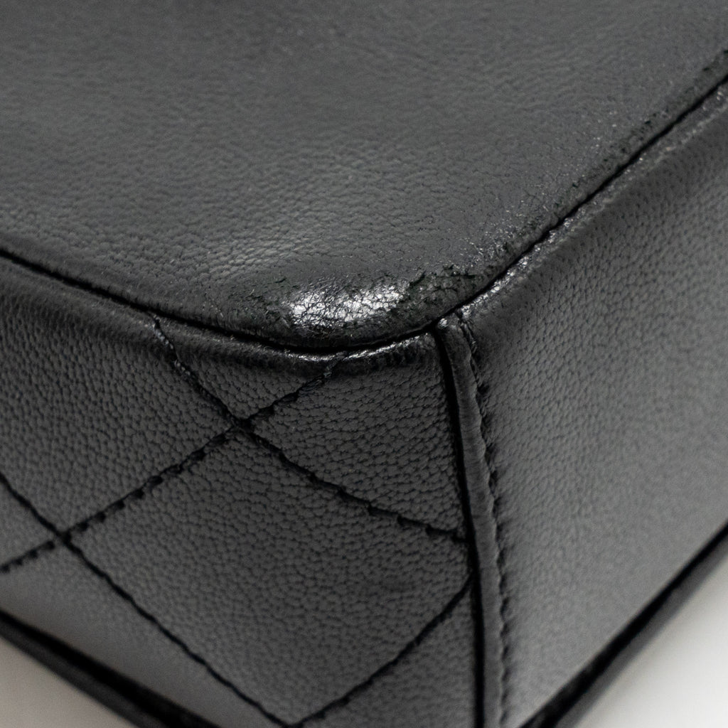 Chanel Mademoiselle Enamel Flap Bag Shiny Sheepskin Black GHW