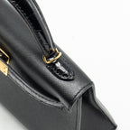 Hermes touch Mini Kelly II madame / alligator mississippiensis black GHW