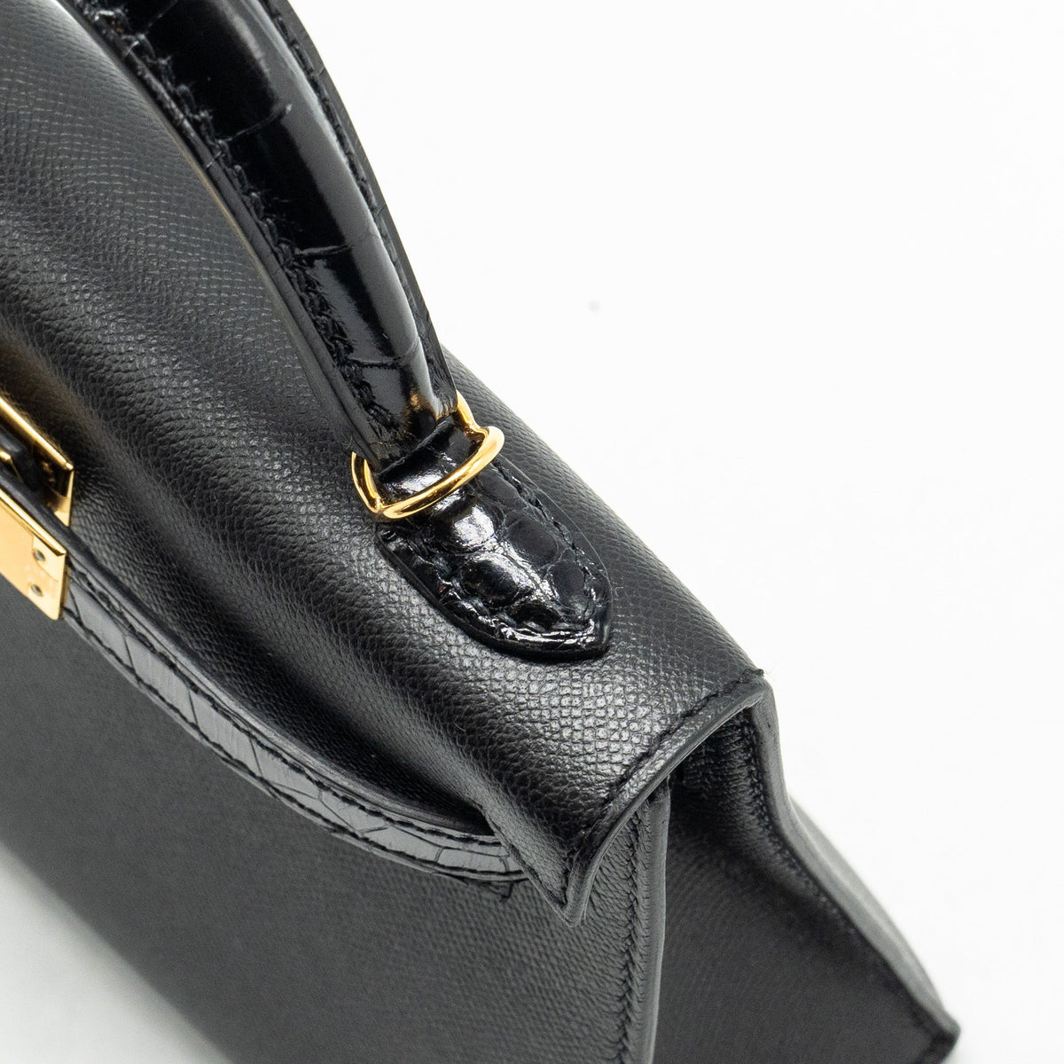Hermes touch Mini Kelly II madame / alligator mississippiensis black GHW
