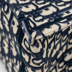 DIOR MEDIUM DIOR BOOK TOTE DIOR OBLIQUE EMBROIDERY ECRU/BLUE