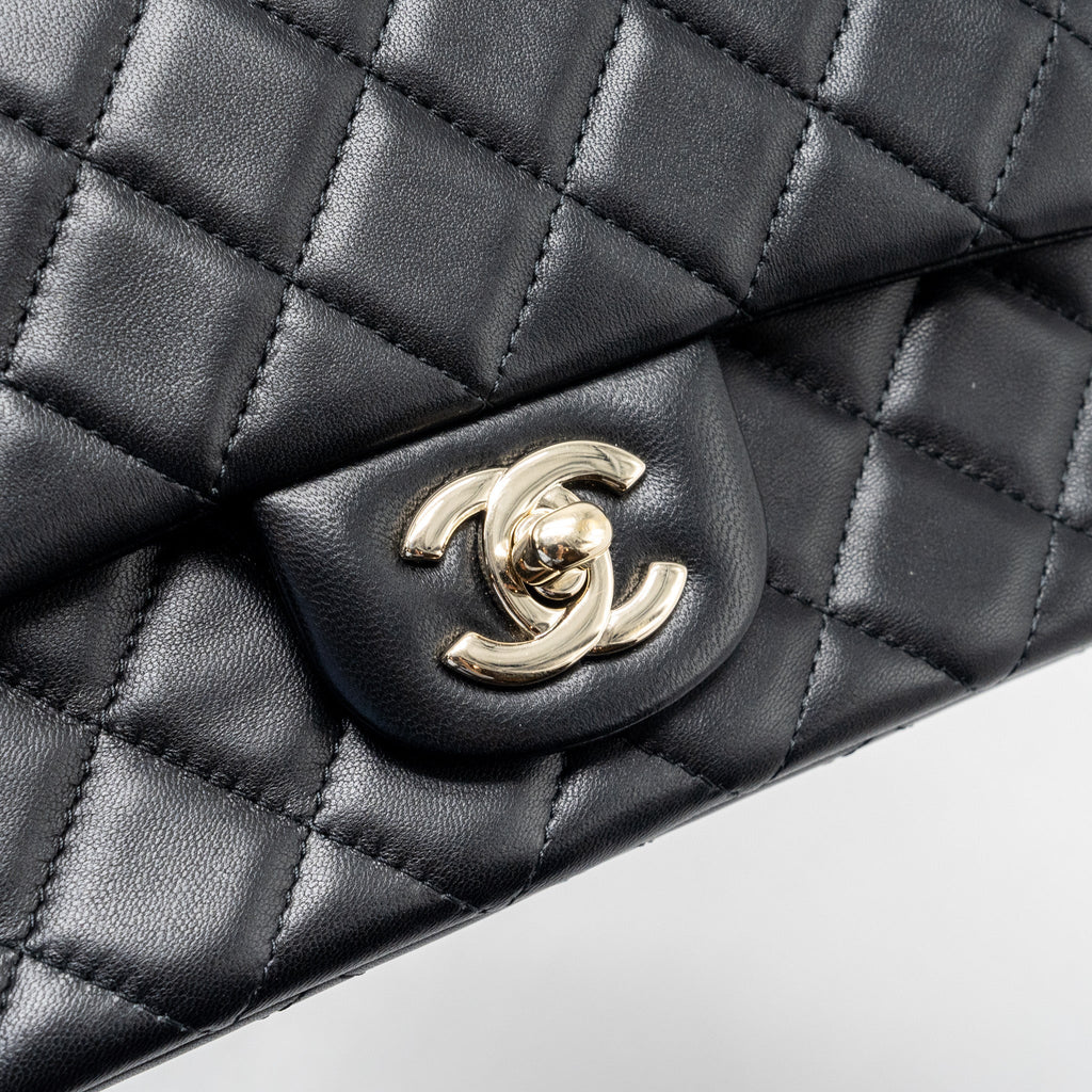 CHANEL MINI RECTANGULAR FLAP BAG LAMBSKIN BLACK LGHW