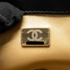 CHANEL PEARL CRUSH MINI RECTANGULAR FLAP BAG LAMBSKIN BLACK GHW (MICROCHIP)
