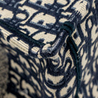 DIOR MEDIUM DIOR BOOK TOTE DIOR OBLIQUE EMBROIDERY ECRU/BLUE