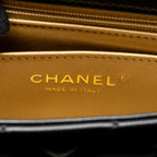 CHANEL PEARL CRUSH MINI RECTANGULAR FLAP BAG LAMBSKIN BLACK GHW (MICROCHIP)