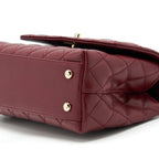 CHANEL 21A SMALL COCO HANDLE CAVIAR NC635 BURGUNDY LGHW