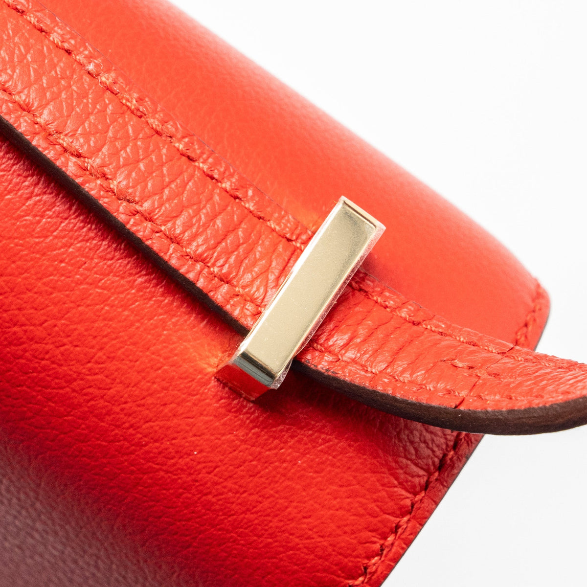 Hermes Mini Constance Evercolor Rouge De Coeur GHW