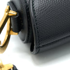 DIOR MINI SADDLE BAG CALFSKIN BLACK GHW