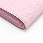 HERMES KELLY LONG WALLET EPSOM MAUVE SYLVESTRE / JAUNE CITRON SHW