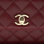 CHANEL 21A SMALL COCO HANDLE CAVIAR NC635 BURGUNDY LGHW