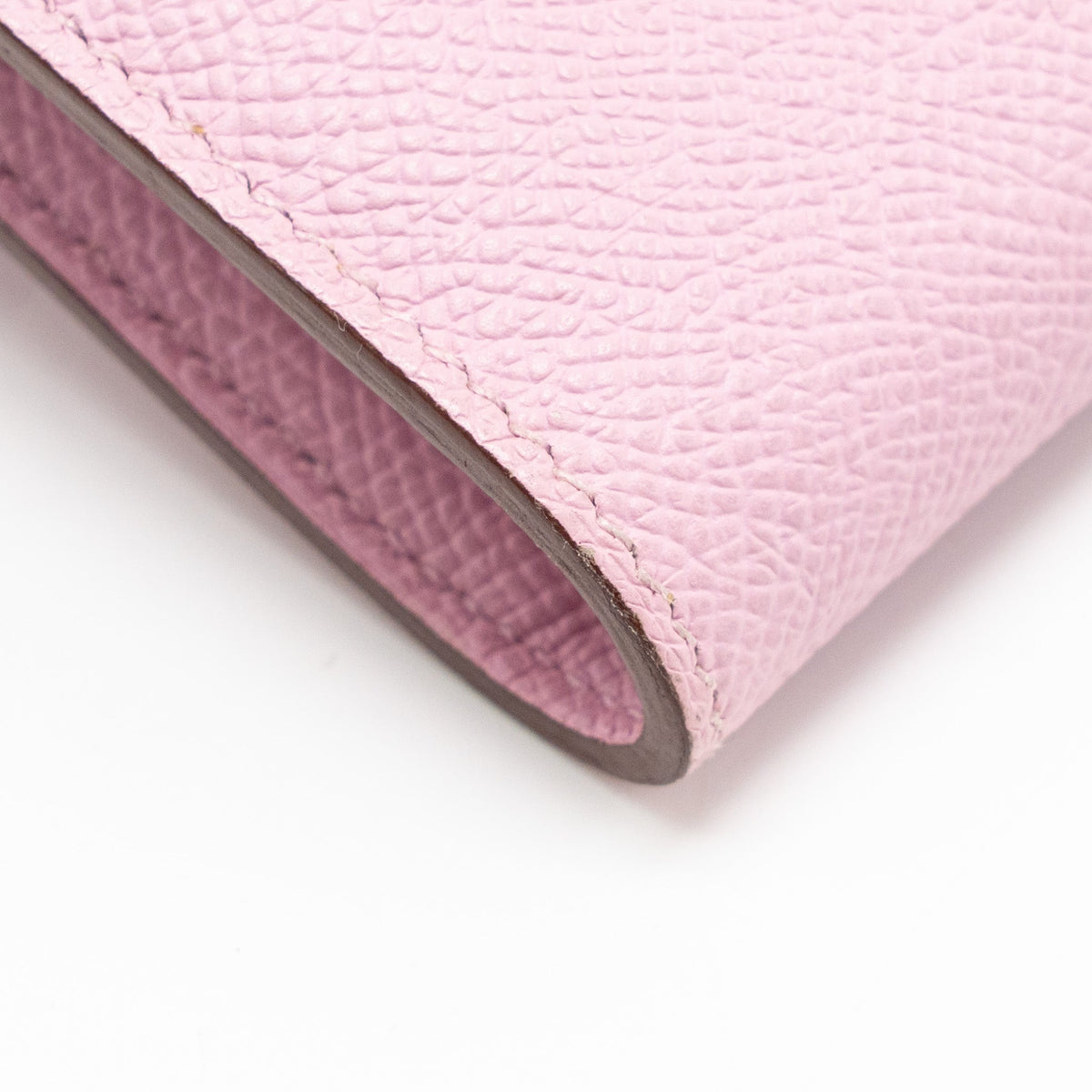 HERMES KELLY LONG WALLET EPSOM MAUVE SYLVESTRE / JAUNE CITRON SHW