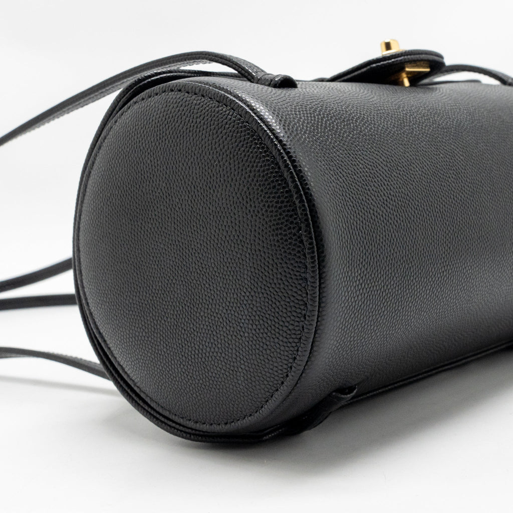 Chanel Small Preppy Bowling Bag Caviar Black GHW (Microchip)