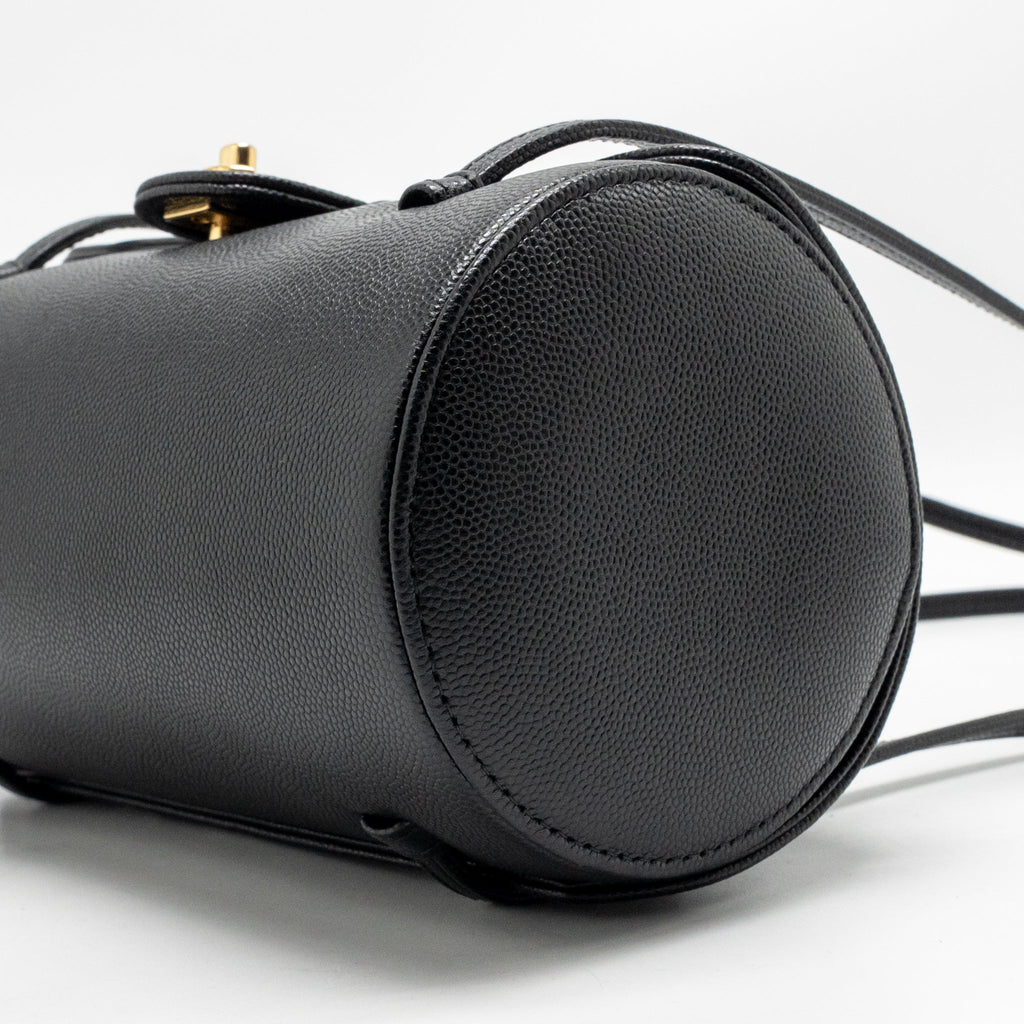 Chanel Small Preppy Bowling Bag Caviar Black GHW (Microchip)