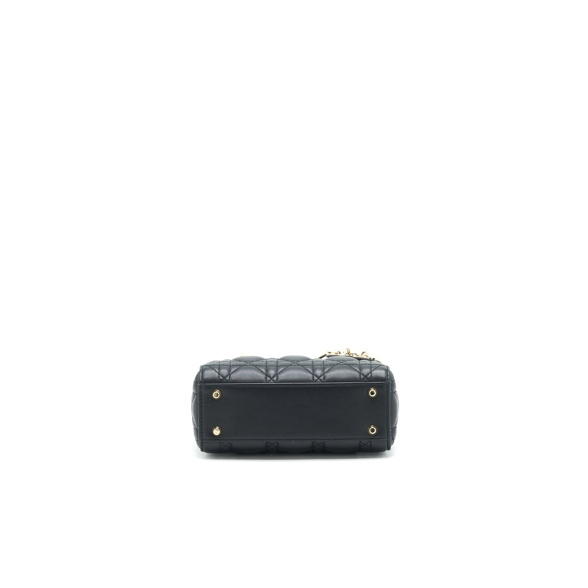 DIOR MINI LADY DIOR TOTE BAG LAMBSKIN BLACK LGHW