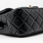 CHANEL PEARL CRUSH MINI SQUARE LAMBSKIN BLACK GHW