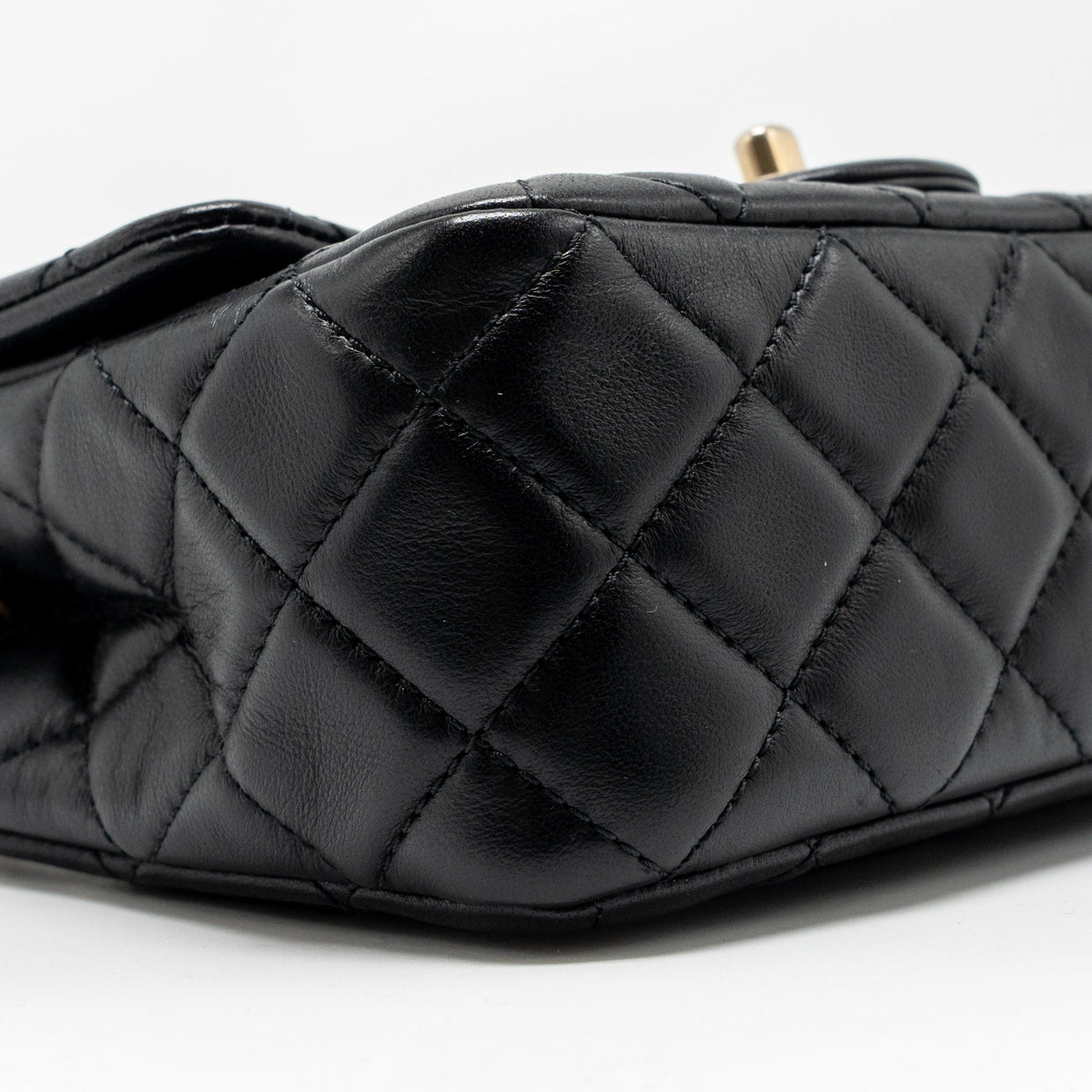 CHANEL PEARL CRUSH MINI SQUARE LAMBSKIN BLACK GHW