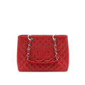 CHANEL GRAND SHOPPING TOTE CAVIAR RED WITH SHW